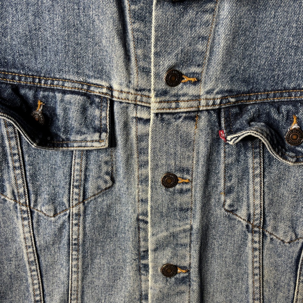 Vintage Y2K Levis 70598 4891 Denim Trucker Jacket Light Wash Mens Large Western - Picture 7 of 11